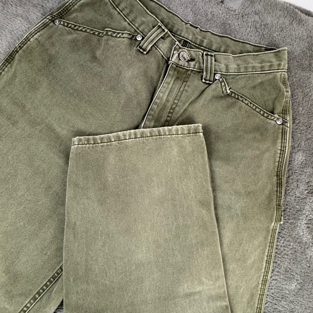 Lee Carpenter Jeans Womens 8M Olive Green Excellent Vintage High Rise Straight